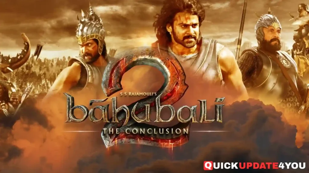 Baahubali 2 Full Movie (2017) poster in HD and 4K quality featuring Prabhas and Anushka Shetty